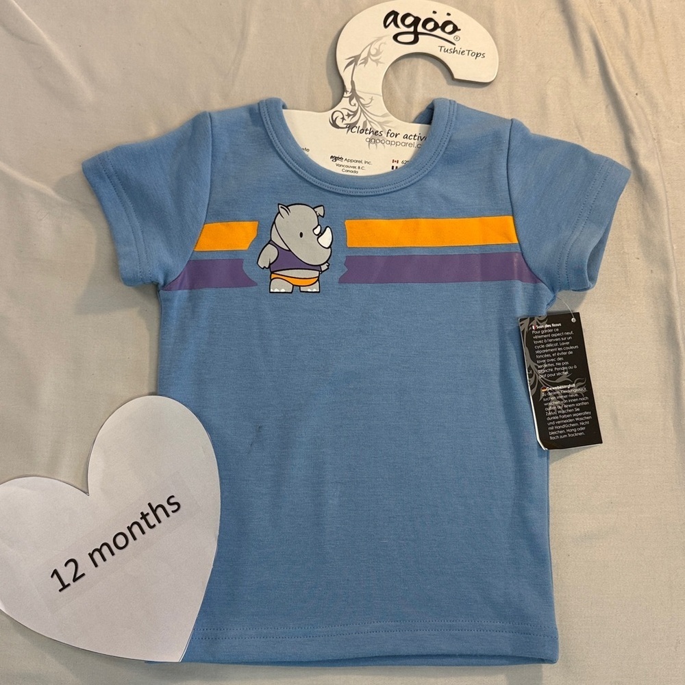 Agoo Tushie Tops - NWT - 12-24 month short sleeve cotton T-shirt.